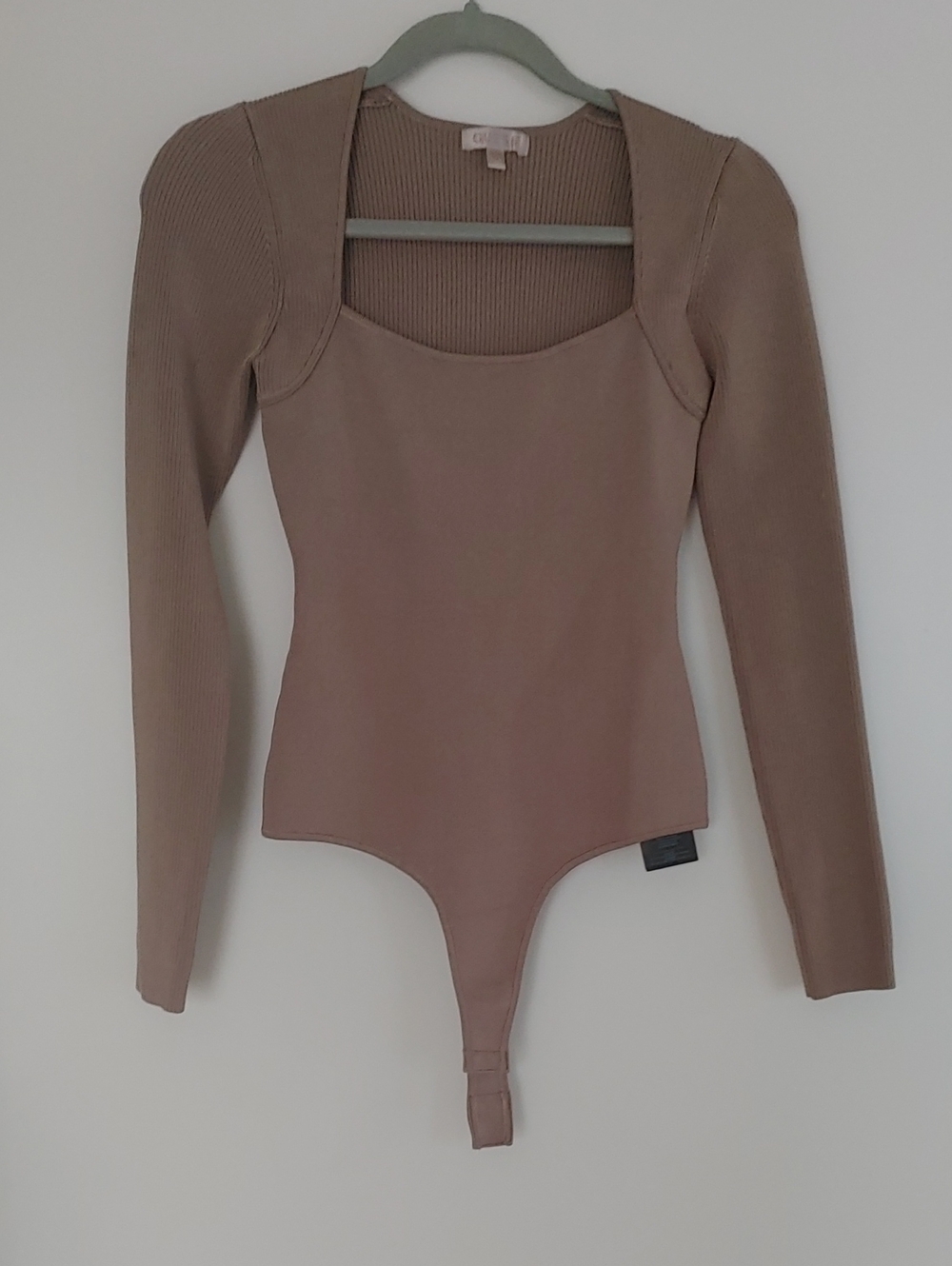 Guess Square Neck Bodysuit - Taupe
